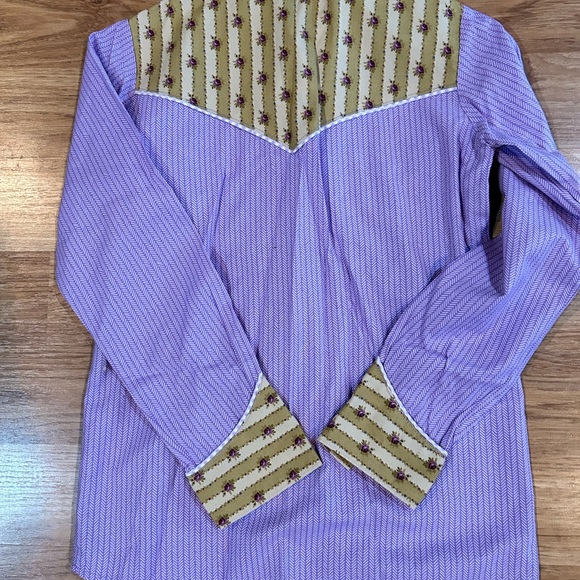 RUSTY SPUR RANCH DIGGS CUSTOM MADE GIRLS WESTERN COWGIRL PEARL SNAP SHIRT LARGE - Picture 3 of 7